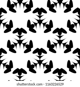 Black and white seamless pattern. Design for print on fabric, surface, covers, textile. Vector illustration.  