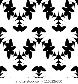 Black and white seamless pattern. Design for print on fabric, surface, covers, textile. Vector illustration.  