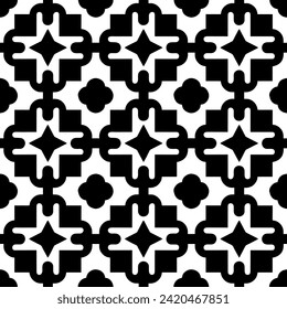 motif noir et blanc harmonieux pour la décoration, arrière-plan, tissu, fond d'écran, carrelage, etc.