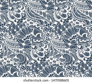 Black and white seamless pattern in doodle style. Vector illustration. 