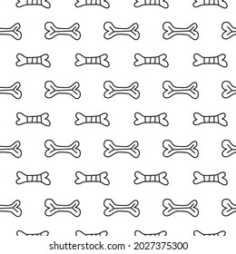 Black and white seamless pattern with doodle outline bones. Perfect for pet, dog clothing or Halloween prints.