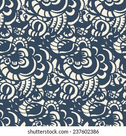 Black and white seamless pattern in doodle style. Vector illustration. 