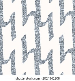 Black and white seamless pattern with dotted geometric drawing. Vector illustration
