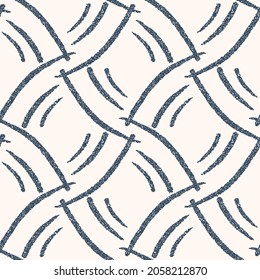 Black and white seamless pattern with dotted geometric drawing. Vector illustration