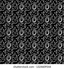 Black white seamless pattern for Easter