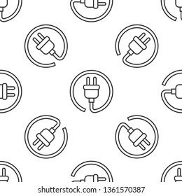 Black and white seamless pattern Ecology energy icon design, clean vector
