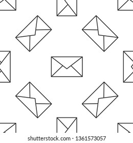Black and white seamless pattern Envelope Icon , Email icon or message vector