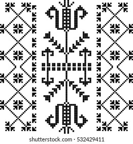 Black and white seamless  pattern with ethnic motif for textile, wallpaper, cards or wrapping paper and etc.