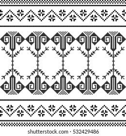 Black and white seamless  pattern with ethnic motif  for textile, wallpaper, cards or wrapping paper and etc.