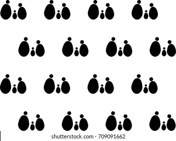 Black and white seamless pattern of family stone.