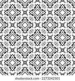 estampado blanco y negro sin costura flor vintage flor tejido antiguo adorno textil adorno vectorial ilustración vectorial