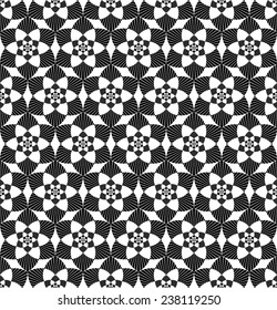 Black and white seamless pattern with flower style, abstract background, vector, illustration.