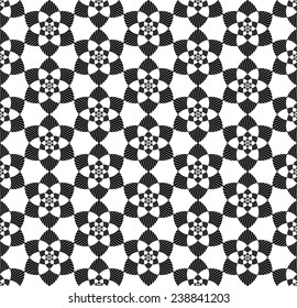 Black and white seamless pattern with flower style, abstract background, vector, illustration.