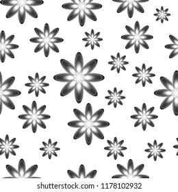 black and white seamless pattern. Black and white flowers background. For display walpaper, cloth design, fabric. Textile. Hand drawn