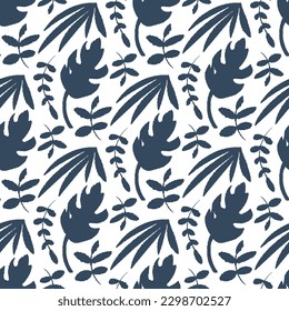 Black and white seamless pattern with flowers.  Vector illustration