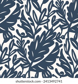 Black and white seamless pattern with flowers.  Vector illustration