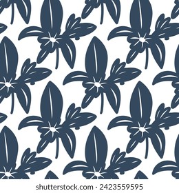 Patrón sin costuras en blanco y negro con flores.  Ilustración del vector