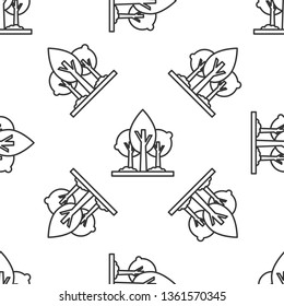 Black and white seamless pattern Forest design icon. Nature background