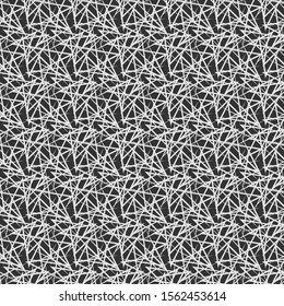 Black and white seamless pattern of geometric elements. The simplest geometric shapes. Vector illustration.