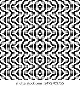 Schwarz-Weiß nahtloses Muster mit geometrischen und floralen Designs