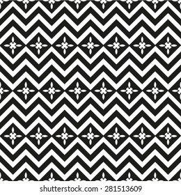 Black and white seamless pattern. Geometric vector wallpaper or website background.