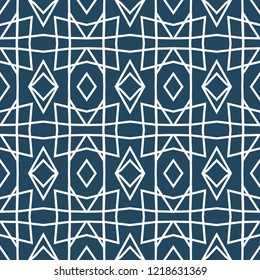Black and white seamless  pattern.  Geometrical ornament .  Vector illustration  