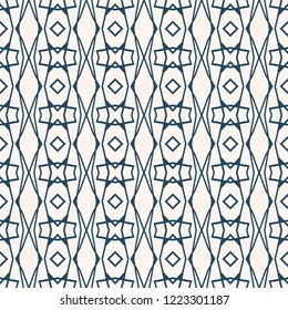Black and white seamless  pattern.  Geometrical ornament.  Vector illustration  