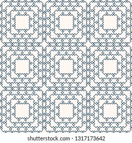 Black and white seamless  pattern.  Geometrical ornament.  Vector illustration  