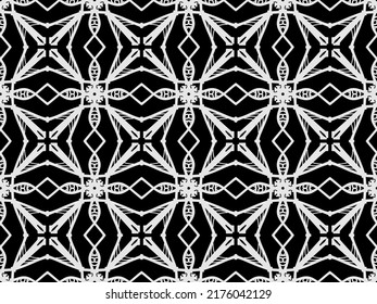 Black and white Seamless pattern. Geometrical Pattern design in Aztec symbols, Ethnic Style, ideal for men shirt, male fashion, kid table cloth, wrapping paper, Wallpaper, backdrop.