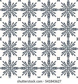 Black and white seamless  pattern.  Geometrical ornament.  Vector illustration  