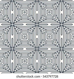 Black and white seamless  pattern.  Geometrical ornament .  Vector illustration  
