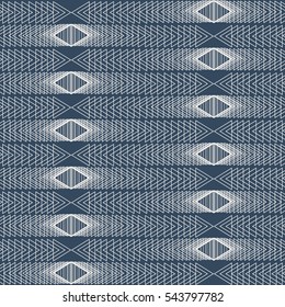 Black and white seamless  pattern.  Geometrical ornament strips of triangles.  Vector illustration  