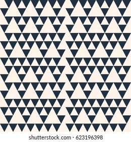 Black and white seamless  pattern.  Geometrical ornament with a triangles.  Vector illustration  