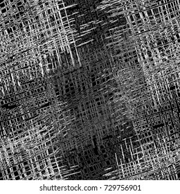 Black and white seamless pattern with grunge striped square elements for web design