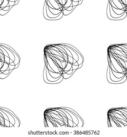 Black and white Seamless pattern of hand made doodle vector abstract texture/sketch vector design drawing handmade by line marker on Art theme
