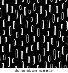 Black and white seamless pattern with hand drawn outline strokes.