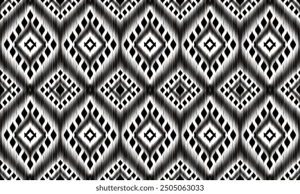 black and white seamless pattern Ikat