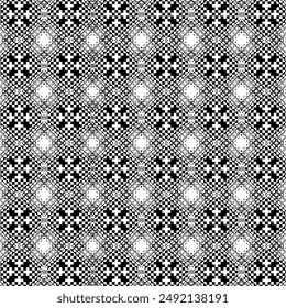 Vector de ilustración de patrón sin costura en blanco y negro