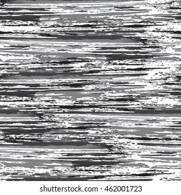 Black and white seamless pattern with ink brushstrokes. Stripes texture. 