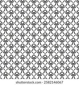 Black and white seamless pattern with intricate geometric design. Endless background with curved lines, network structure, fish scale. Simple retro monochrome backdrop for textile, wrapping.