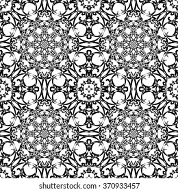 Black and white seamless pattern. Kaleidoscope.