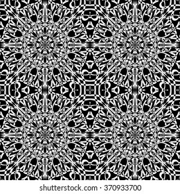 Black and white seamless pattern. Kaleidoscope.