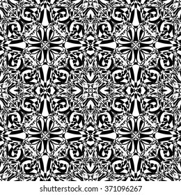 Black and white seamless pattern. Kaleidoscope.