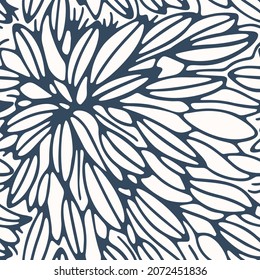 Black and White seamless pattern with leaves. Vector illustration. 