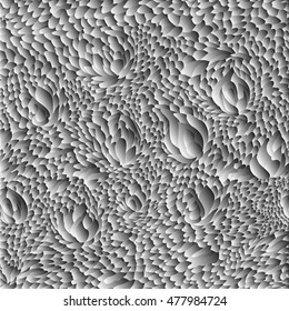 black and white seamless pattern with leaves