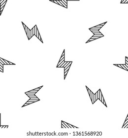 Black and white seamless pattern Lightning icon vector. Energy concept