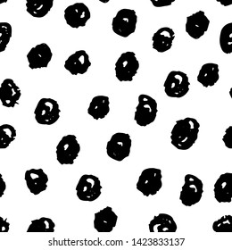 Black and white seamless pattern marker and ink. Background in minimalist Scandinavian style hand-drawn for fabric, Wallpaper, wrapping paper, bed linen. Vector