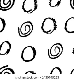 Black and white seamless pattern marker and ink. Background in minimalist Scandinavian style hand-drawn for fabric, Wallpaper, wrapping paper, bed linen. Vector