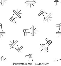 Black and white seamless pattern Megaphone, loudspeaker, mouthpiece symbol or icon.