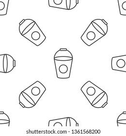 Black and white seamless pattern Metal champagne bucket with ice